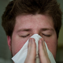 A man with an upper-respiratory tract infection (URTI)