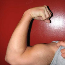 Man flexing arm