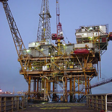 Oil Rig Offshore platform located in the Gulf of Mexico
