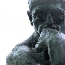 Rodin's \The Thinker\ - on display at the Rodin Museum.