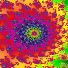 A fractal \Julia set\ image, often used to represent hallucination. a=-0.8 b=-0.158