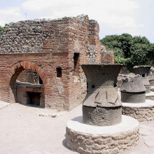 Remains of a bakery in Pompeii 