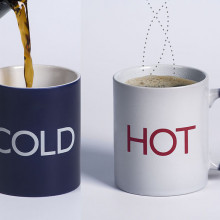 A temperature sensitive mug