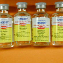 Ketamine Bottles of Ketamine, used as an animal tranquiliser