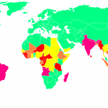 World distribution of leprosy in 2003