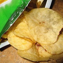 A packet of salt and vinegar crisps