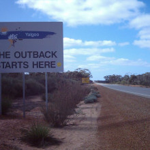 Yalgoo shire boundary on the Great Northern Highway Near Mt Gibson.