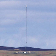 Photograph of the Angus Transmitting Station, also known as the Angus Tall Tower, taken from Fife.