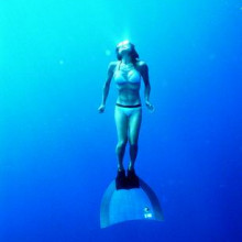 A freediver A freediver with a monofin