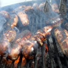 Sausages on a BBQ