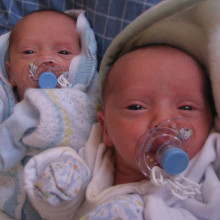 Baby identical twins - they may share the same genes, but which ones are active?