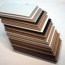 Large selection of different corrugated paper (Cardboard) with dfferent flutes.
