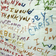 A schizophrenic patient at the Glore Psychiatric Museum made this piece of cloth and it gives us a peek into her mind.