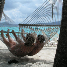 A couple in a Hammock.