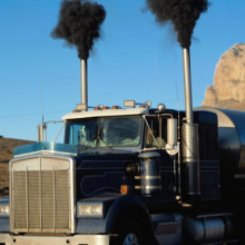 Diesel smoke from a big truck