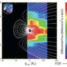 Electrically Neutral Atom image of the earth's surroundings taken by the IBEX probe