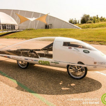 The solar powered car designed and built by the Cambridge University Eco Racing team