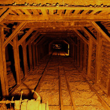 Empire mine shaft in California A mine shaft