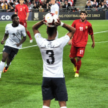 The England team in action in 2013