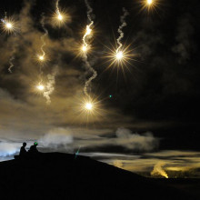 Flares on a military training exercise