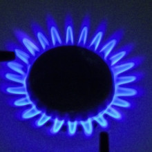 The flame from a gas hob The flame from a gas hob