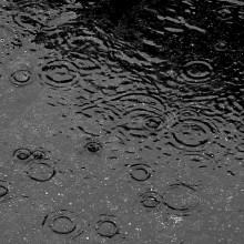 Raindrops falling on water