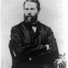 Herman Melville, American author. Reproduction of photograph, frontispiece to Journal Up the Straits. Herman Melville, American author. Reproduction of photograph, frontispiece to Journal Up the Straits.