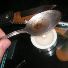 Converting Heroin Tar into \Monkey Water\ for Administration through the Nasal Cavities, Rectum, or Veins.