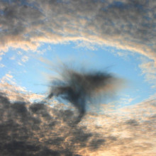 A Hole Punch Cloud A Hole Punch Cloud (or Fallstreak Hole), observed on 2008 August 17 about 20km south of Linz, Austria.