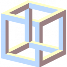 Impossible cube illusion angle