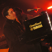 Jools Holland at the Tsunami Relief concert in the Millennium Stadium, Cardiff.