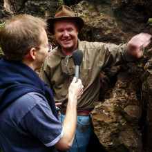 Chris Smith interviews Professor Lee Berger in the Malapa cave