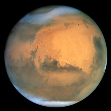 View of Mars from Hubble Space Telescope on June 26, 2001.