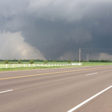 The 2013 Oklahoma City tornado as it passed through south Oklahoma City.