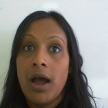 Meera looking surprised