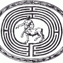 A minotaur in a labyrinth