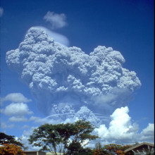 The June 12, 1991 eruption column from Mount Pinatubo taken from Clark Air Base.