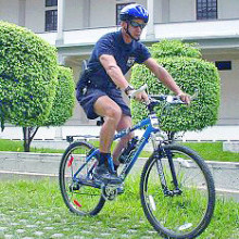 Police officer on a bicycle