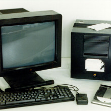 The NeXT Computer used by Berners-Lee as the world's first Web server and also to write the first Web browser, WorldWideWeb, in 1990.