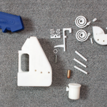 Pieces of the first 3D printed gun