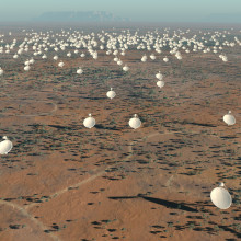 Artist's impression of the 5km diameter central core of SKA antennas.