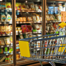 \The New Fred Meyer on Interstate on Lombard\ Stacked supermarket shelves.