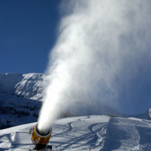 Snow cannon in Wildhaus in Switzerland.