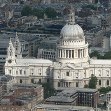 An aerial view of St Paul's cathedral