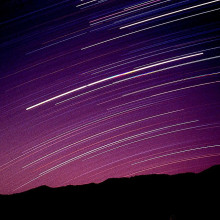 Fixed tripod mounted camera star trails - astrophotography