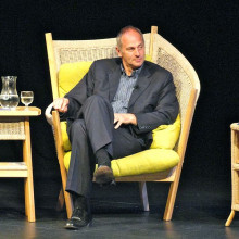 Sir Steve Redgrave, British Olympic athlete, on stage in Salisbury, England.