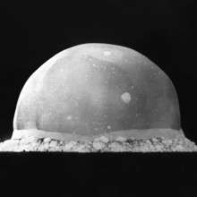 Trinity Site nuclear explosion, 0.016 seconds after explosion, July 16, 1945.