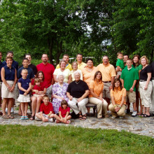  Typical extended middle-class U.S. family from Indiana of Danish/German extraction. The woman in the lavender print dress is the 87-year-old great grandmother; her daughter, a 67-year-old grandmother, is next to her. They are surrounded by the third...