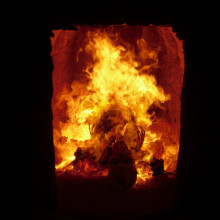 burning body in a crematory (crematory Meißen, Germany/Saxony)