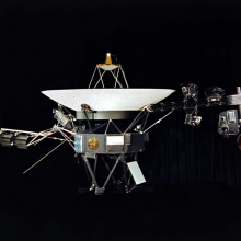 NASA photograph of one of the two identical Voyager space probes Voyager 1 and Voyager 2 launched in 1977.